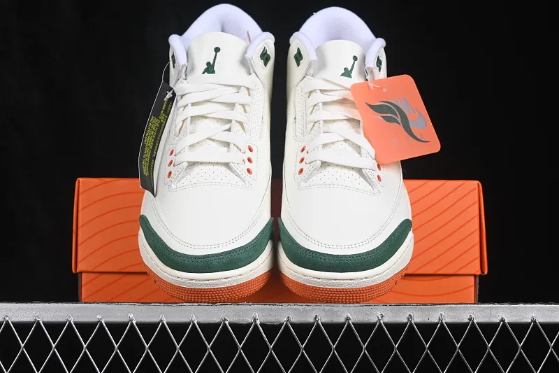 All categories Air Jordan Jordan series basketball shoes Air Jordan 3 GX foreign trade version Solefly x Air Jordan 3 Retro "Miami" AJ3 Joe 3 Miami joint white green orange IF4491-100